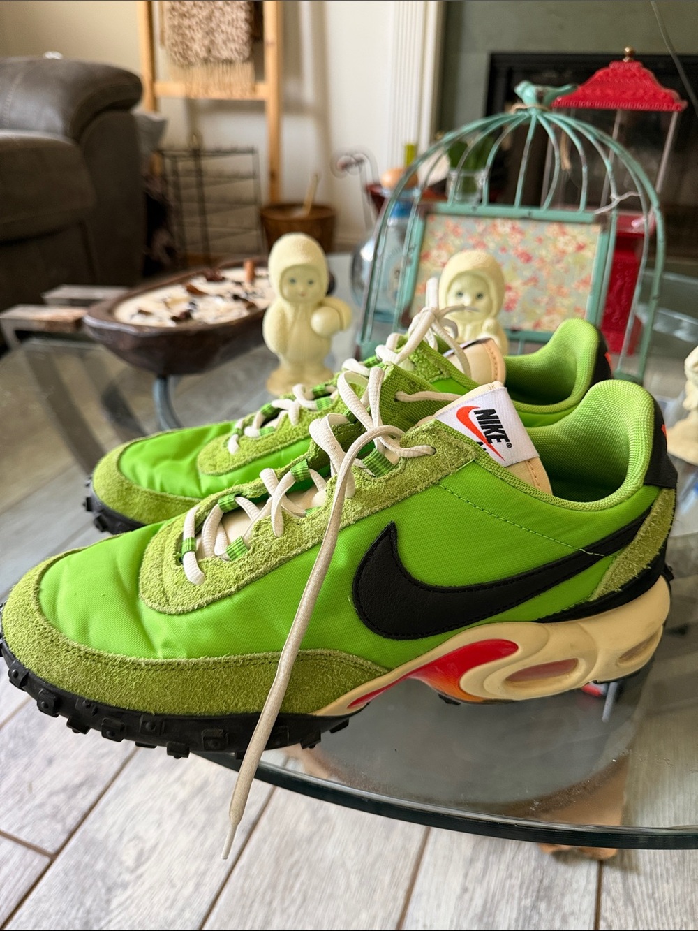 Nike Bright Green and Black Men's Athletic Trail Sneakers